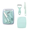 Household three-piece set: cutting board, fruit knife, supplementary food knife set, fruit dormitory, stainless steel kitchen wonder Item Picture
